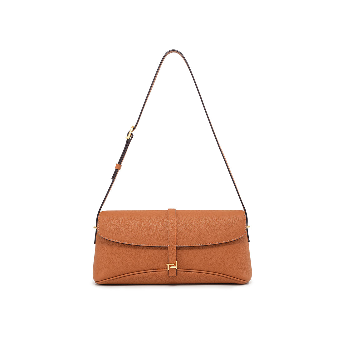 Handmade Gold Brown TOGO Leather Shoulder Bag