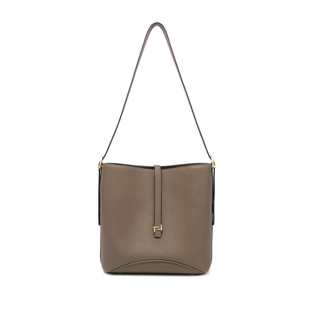 Handmade Etoupe TOGO Leather Bucket Bag
